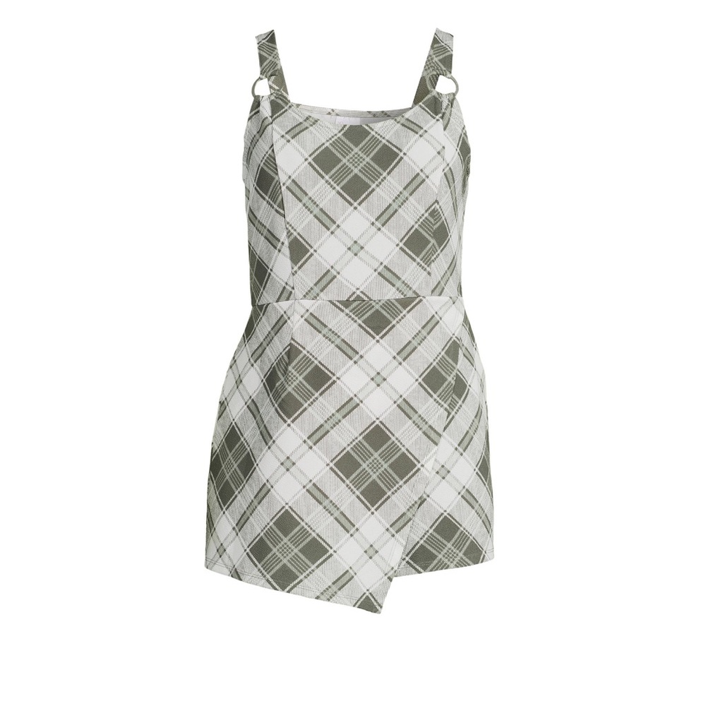 No Boundaries Plaid Romper